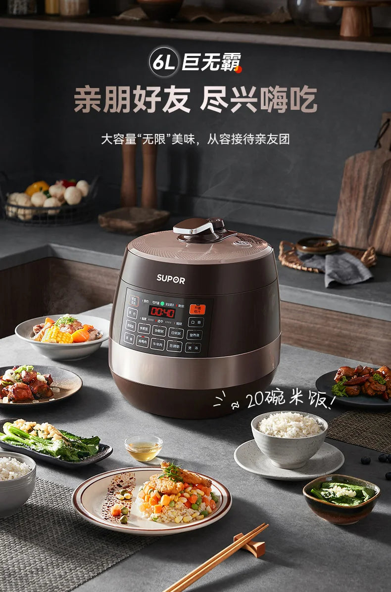 Supor Electric Pressure Cooker Household Double Gallbladder Intelligent Rice Cooker 6 L