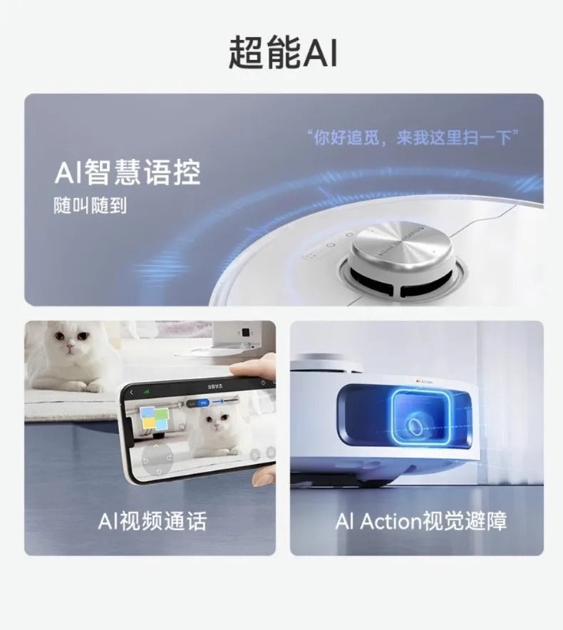 Dreame Robot Mop Vacuum Cleaner Bot W10s Pro, Carpet recognition LCD display automatic self cleaning and drying, anti hair entanglement